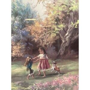 Vintage Lee K Parkinson Framed Matted Print “Country Living” Grandmacore Cottage